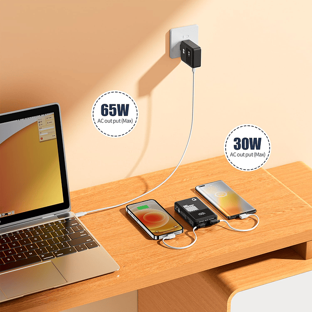 Cargador de pared de CA separado de 65 W para computadora po