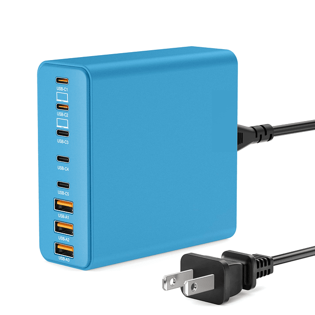 Bloque de cargador USB C, estación de carga USB de 8 puertos