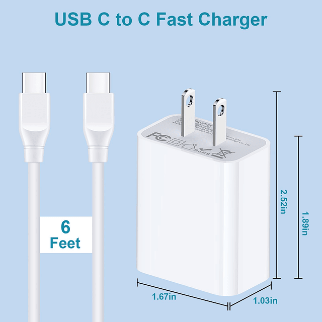 Cargador de pared rápido Samsung USB C para Samsung Galaxy A