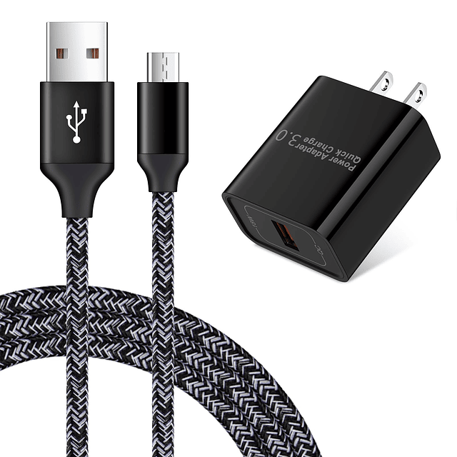 Cargador de pared de carga rápida 3.0 con cable micro USB de