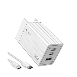 Cargador USB C de 65 W, Cargador rápido Tipo C, Bloque de Ca