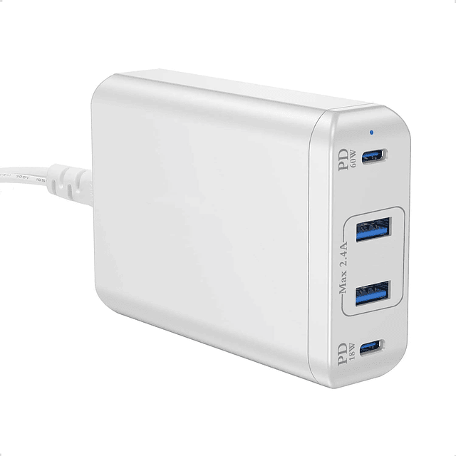 Cargador USB C, estación de carga IPREMIUM 90W de 4 puertos