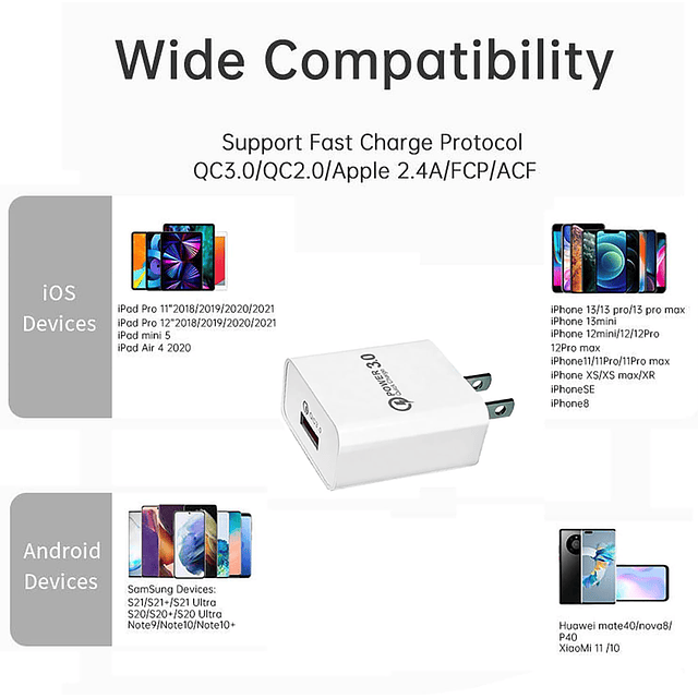 Adaptador de carga rápida 3.0 20W Bloques de carga rápida En