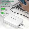 Cargador USB C, estación de carga IPREMIUM 90W de 4 puertos