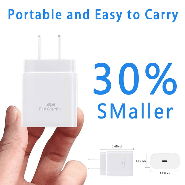 Paquete de 2 cargadores de pared súper rápidos USB C de 25 W