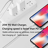 Cargador rápido para teléfono 20W PD USB C Enchufe de Pared