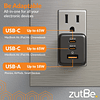 ZutBe Cargador rápido USB GaN de 65 W con PD y PPS Cargador