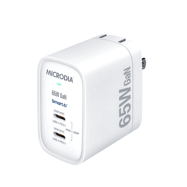 Cargador de pared MICRODIA SmartCube Nano GaN Dual USB-C de