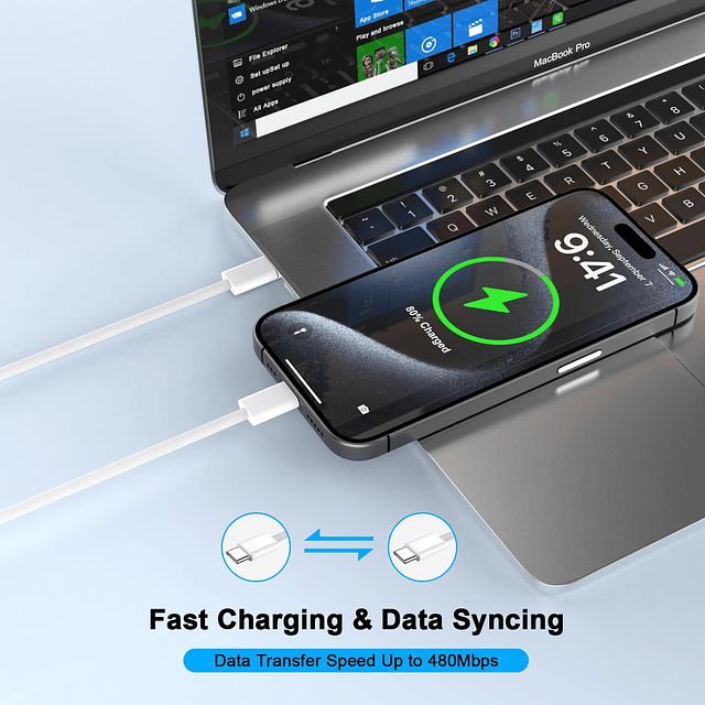 Cargador de carga rápida para iPhone 15, certificado MFi, pa