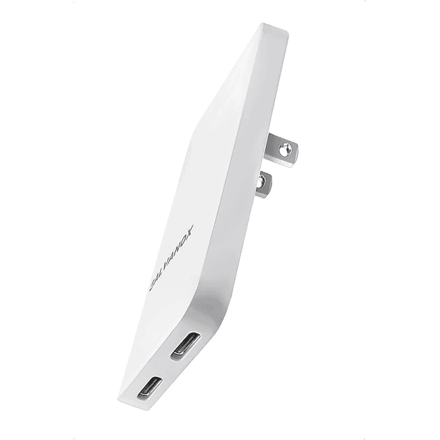 Galvanox Cargador de pared plano dual USB-C - Enchufe de sal