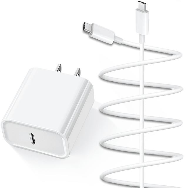 para iPhone 15 Cargador de carga rápida 20W PD USB-C Bloque