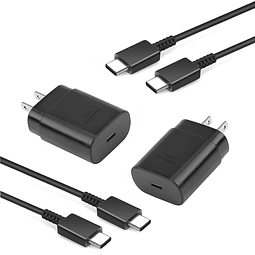 Paquete de 2 cargadores de pared USB C de 25 W, bloque de ca