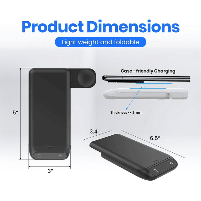 Estación de carga inalámbrica 3 en 1 soporte inalámbrico par