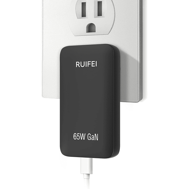 Cargador USB C de 65 W, Cargador USB C delgado, Cargador de