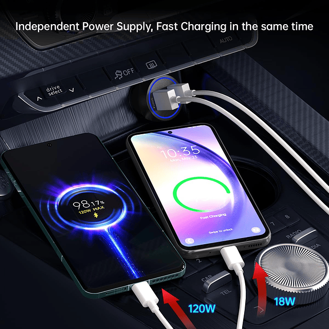 Para Xiaomi cargador de coche 120W 67W Hypercharge cargador