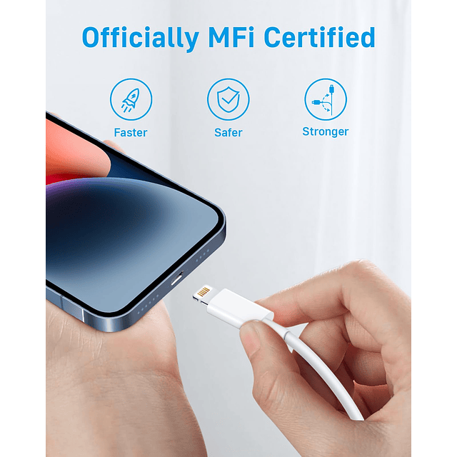 Cargador de teléfono i Carga rápida de 10 pies Paquete de 2