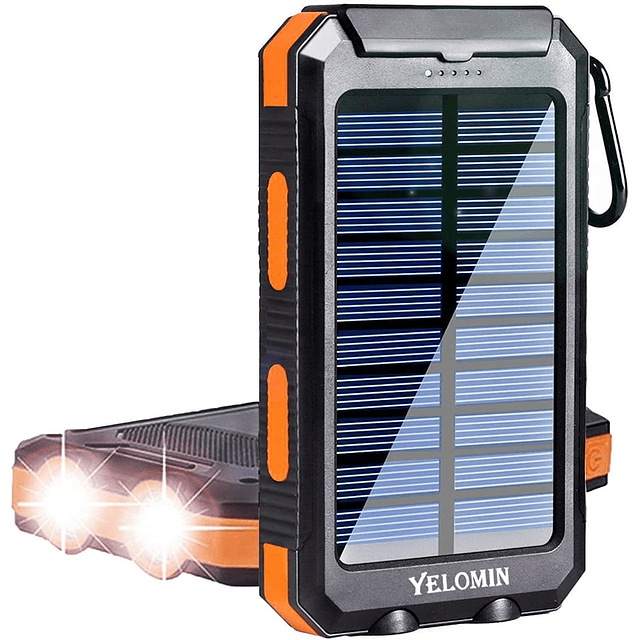 Cargador solar, 20000 mAh, portátil, impermeable, banco de e