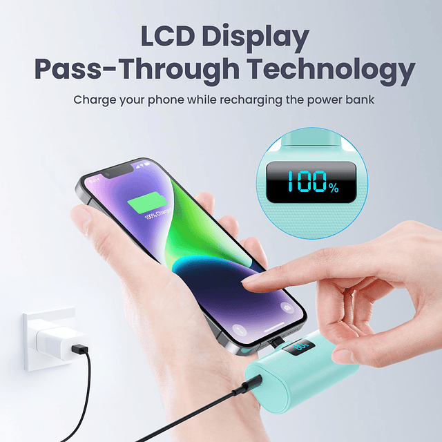 Cargador portátil pequeño para iPhone, mini banco de energía