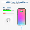 para iPhone cargador rápido certificado MFi, paquete de 3 pa