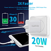 Cargador de pared USB C, cargador USB C de 20 W, carga rápid