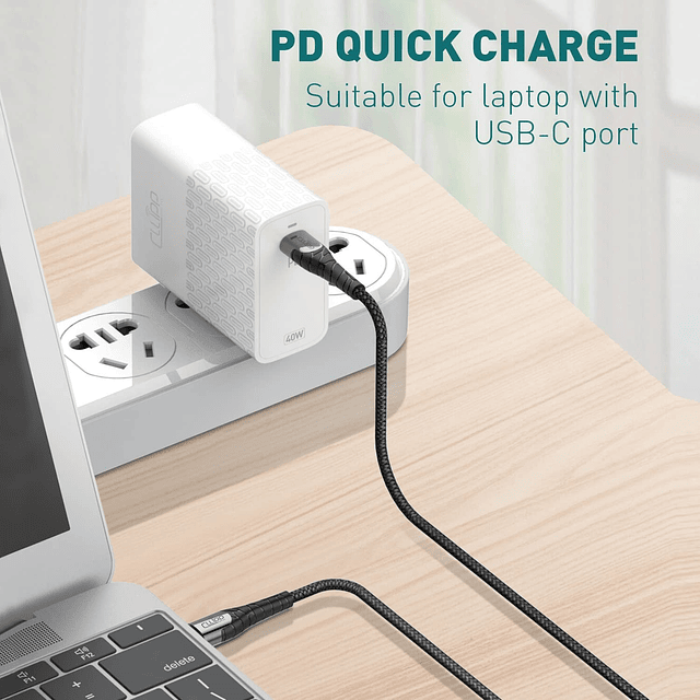 Cable cargador USB C, cable tipo C premium de carga rápida P