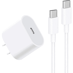 Cargador rápido USB C de 20 W para iPad Pro 13/12,9/11 pulga