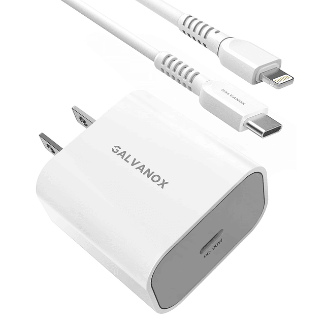 Galvanox Cable certificado Apple MFi con enchufe de pared pa