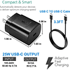 Adaptador de pared de adaptación rápida, cargador de 25 W pa