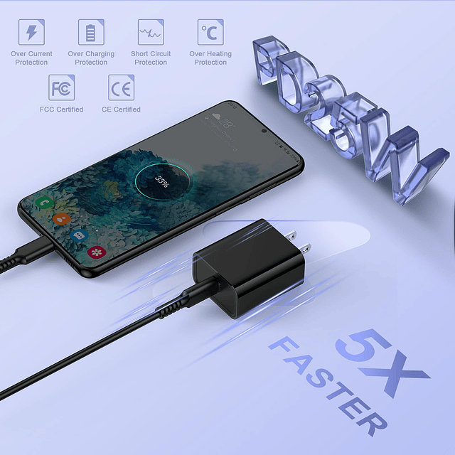 Cargador USB C de 25 W, adaptador de corriente para Google P