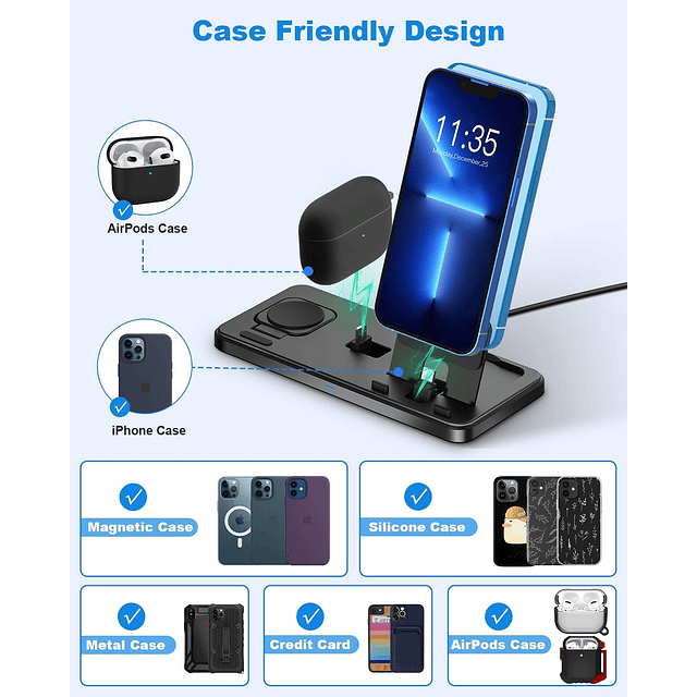 Estación de carga 3 en 1 para dispositivos Apple Soporte de