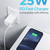 Cargador de pared USB C, bloque de cargador rápido PD de 25