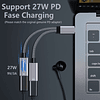 USB C Splitter 1 en 2 salidas, adaptador de audio de alta fi