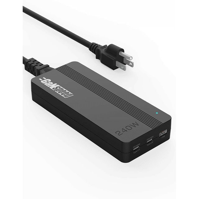 Cargador USB C USB A GaN 240W, Cargador Rápido PD PPS Compac