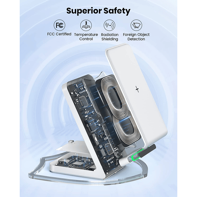 Soporte de cargador inalámbrico, 2 unidades de estación de c