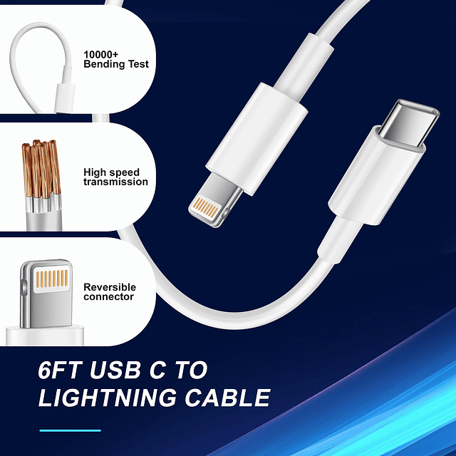 Cargador de teléfono i PD 20w USB C Bloque de cargador con c