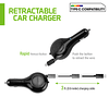 Cargador de Coche Retráctil para iPhone 15, Smartphone Samsu