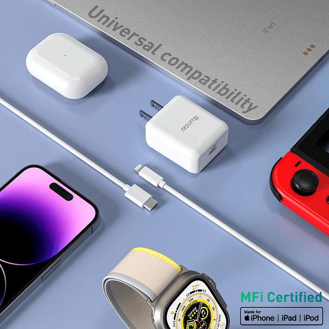 Cargador rápido para iPhone con certificado Apple MFi, carga