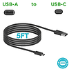 Cable de carga de datos rápido USB tipo C de 5 pies, compati