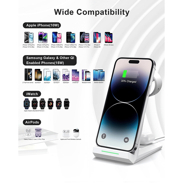 Estación de carga inalámbrica para iPhone - Soporte de carga