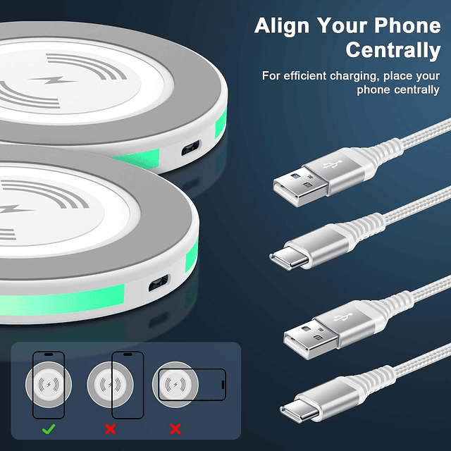 Cargador rápido inalámbrico de 15 W para iPhone 14 13 12 11