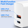 Bloque de cargador de pared USB C, cubo de doble puerto de 2