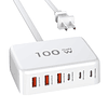 100W GaN 6 puertos USB C estación de carga Hub Block cargado