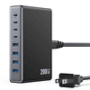 Bloque de cargador USB C de 200 W, cargador USB C GaN III de