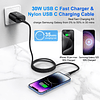 Cargador USB C de 30 vatios para iPhone 15, carga rápida, ca