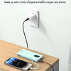 Cargador portátil con cables integrados y enchufe de pared,