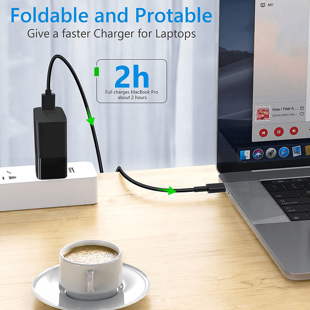 Cargador de pared USB C de 65 W, bloque de carga GaN listo p