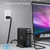 Estación de carga USB C de 140 W con pantalla, bloque de car