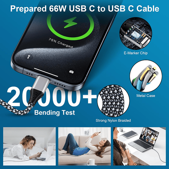 Carga rápida USB para Samsung Galaxy S24 Ultra/S24-/S23/S22