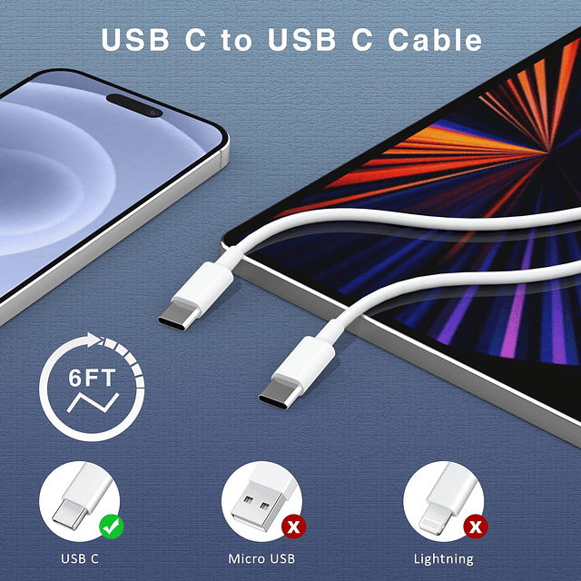 Cargador i.Phone 15/15 Pro Max, paquete de 2 adaptadores de