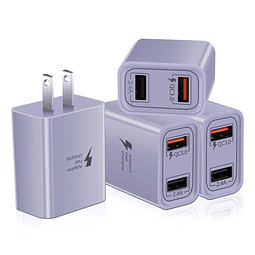 Paquete de 4 cargadores de pared USB-C, adaptador de corrien